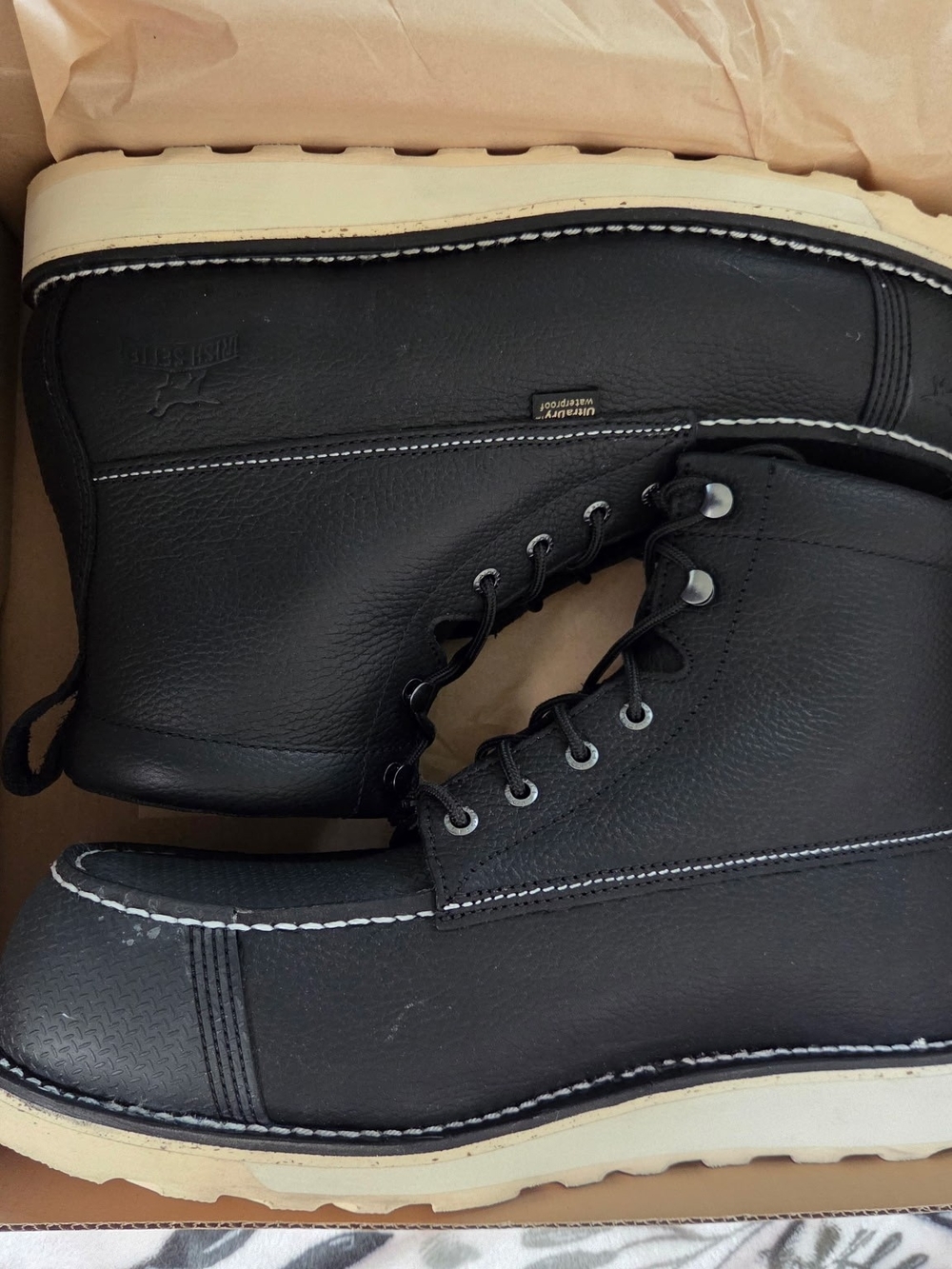 Red Wing Size 13 Black Irish Setter  Work Boots - Picture 3 of 14